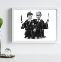 Load image into Gallery viewer, Black & White Portrait (as a character)