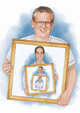 Load image into Gallery viewer, Color "Frame within Frame" Generational Portrait