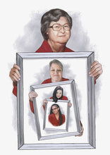 Load image into Gallery viewer, Color "Frame within Frame" Generational Portrait