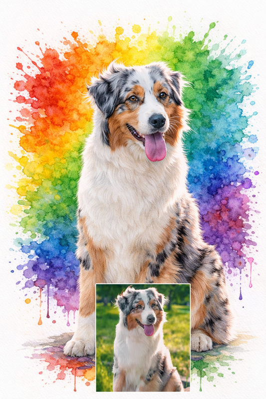 Rainbow Bomb Pet Portrait
